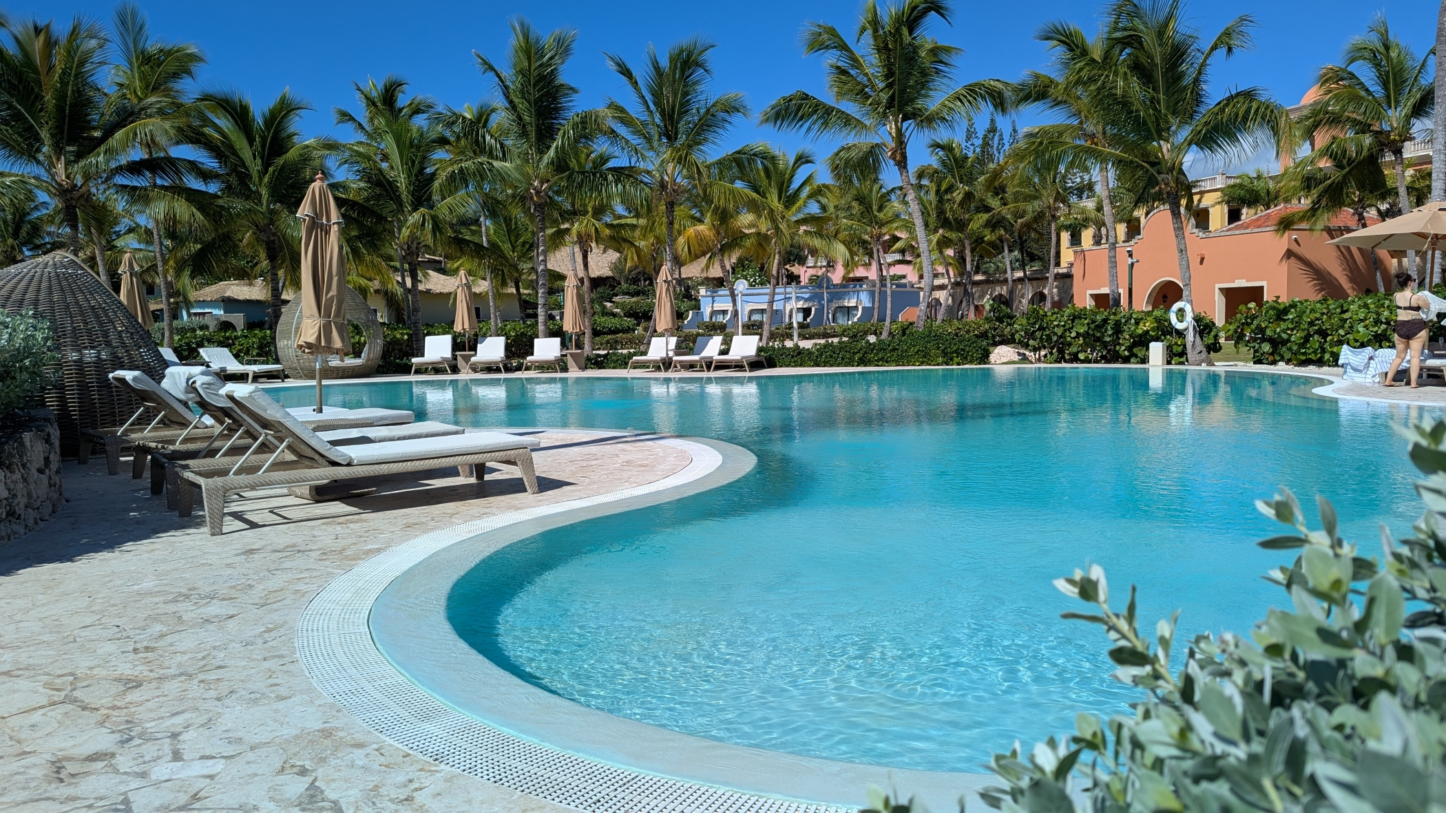 Sanctuary Cap Cana castle-style luxury resort at night in the Dominican Republic